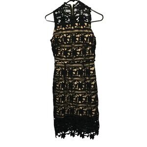 New Look Premium Black Lace Dress Sleeveless Cocktail Party Mini Lined size 2